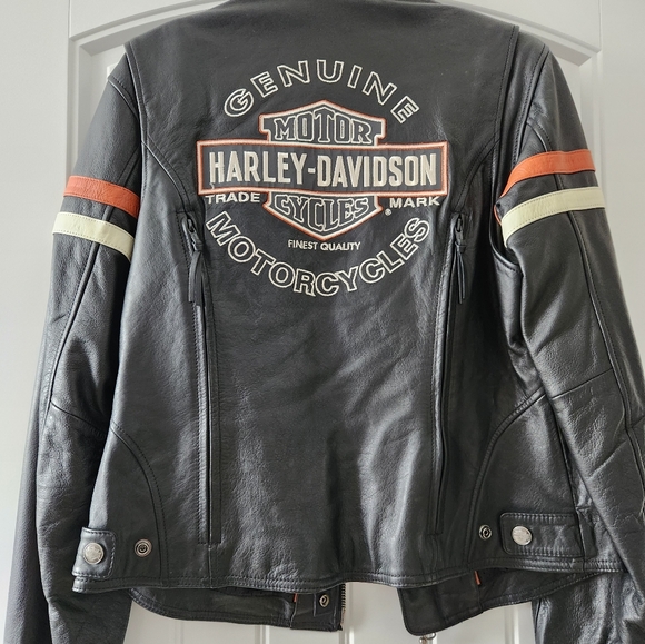 Womens leather Harley Davidson jacket with insert - Picture 11 of 16